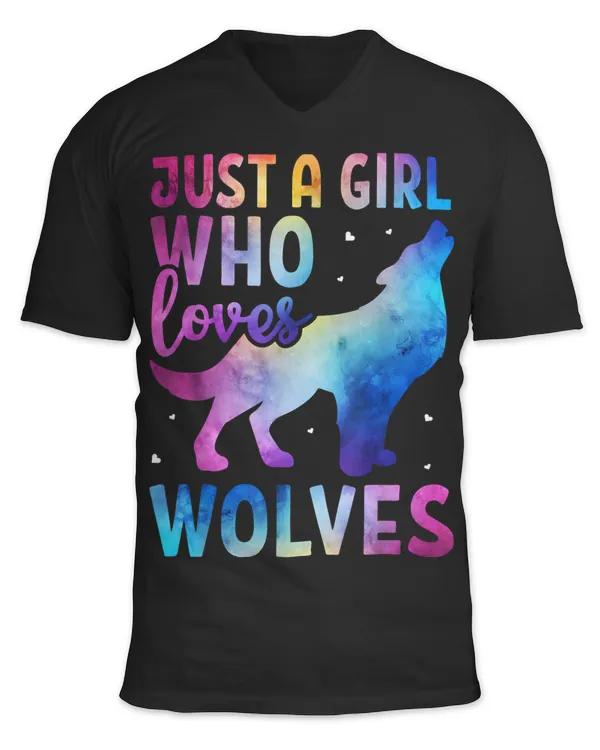 Just A Girl Who Loves Wolves Watercolor Cute Animal Lovers 278