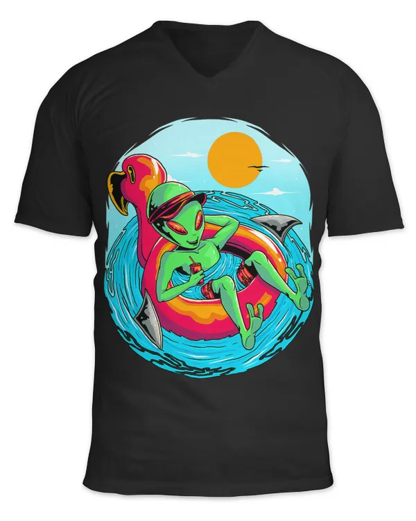 Alien Resting in the Beach Vibes Vacation Funny Beach Lover56