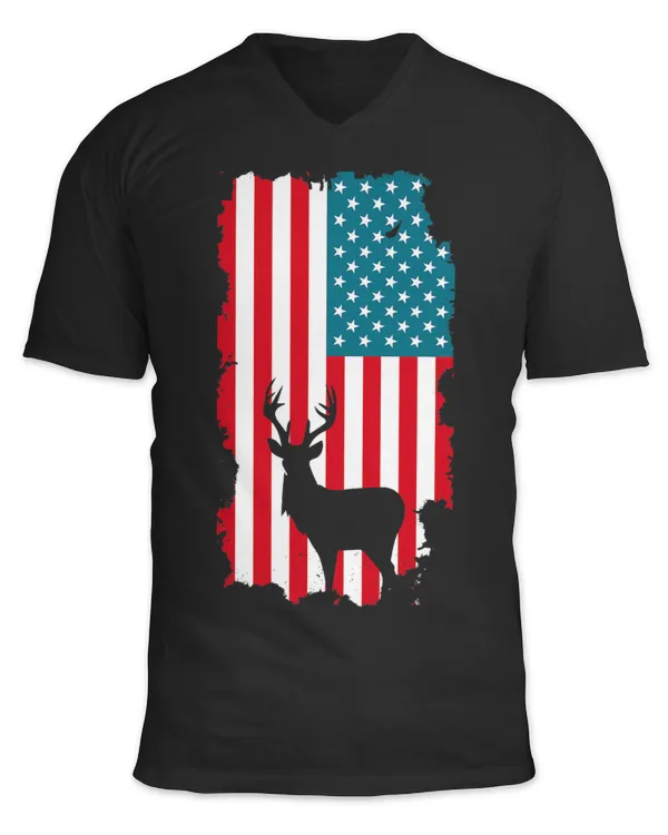 American Flag Shirt Deer Hunting Hunter Women Men gift