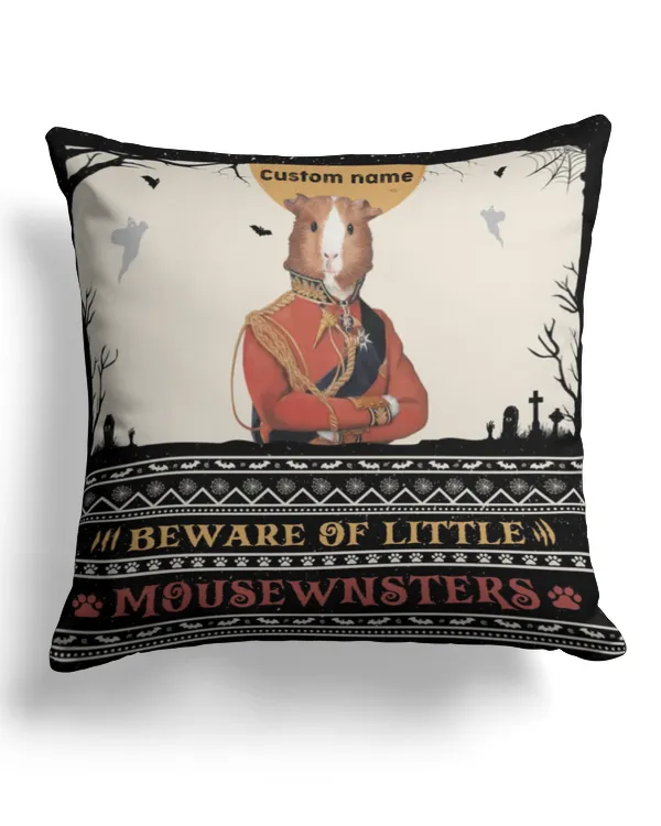 Beware Of Little Mousewnsters - Custom Name Pillow