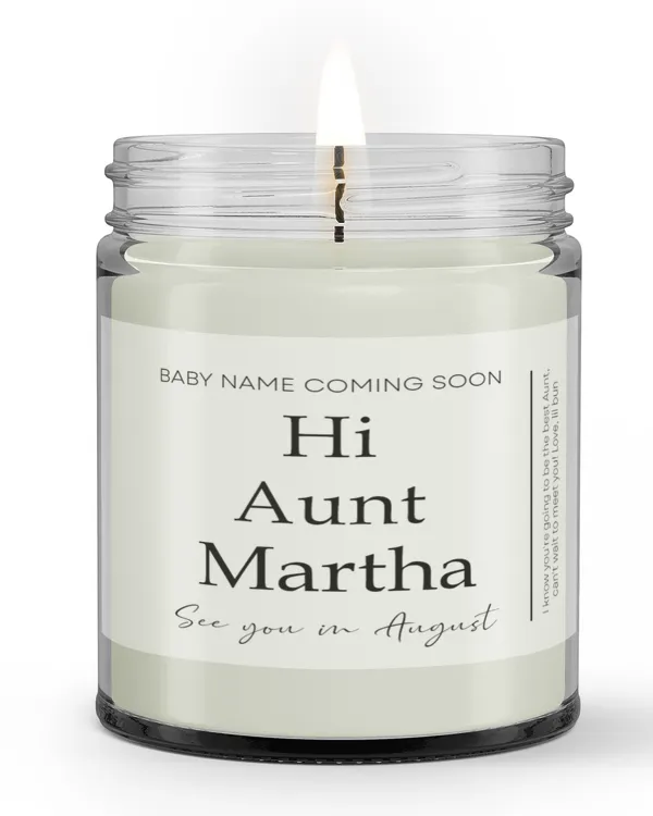Personalized Candle - A Heartfelt Gift for the Aunt-to-Be