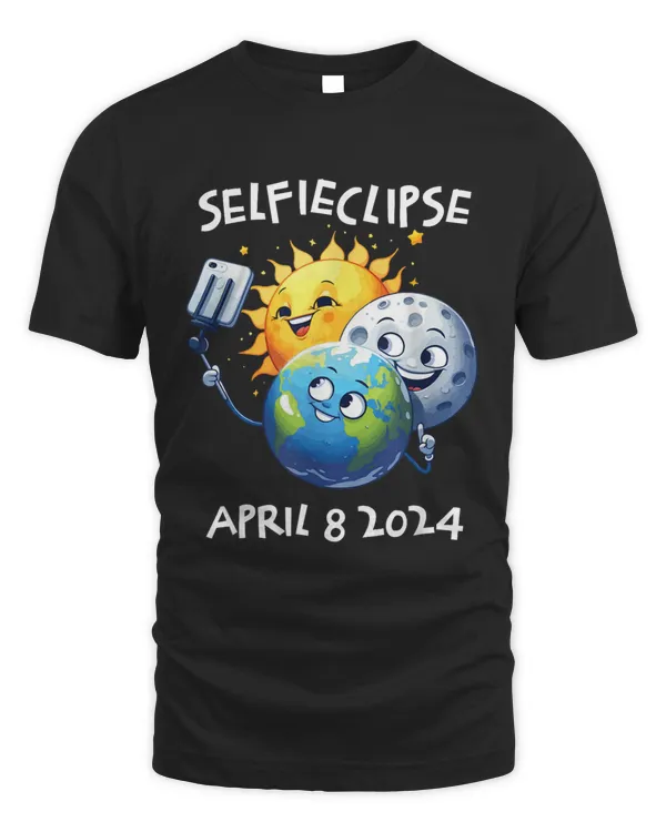 Total Solar Eclipse 2024 SelfieClipse Sun Moon Earth Selfie T-Shirt
