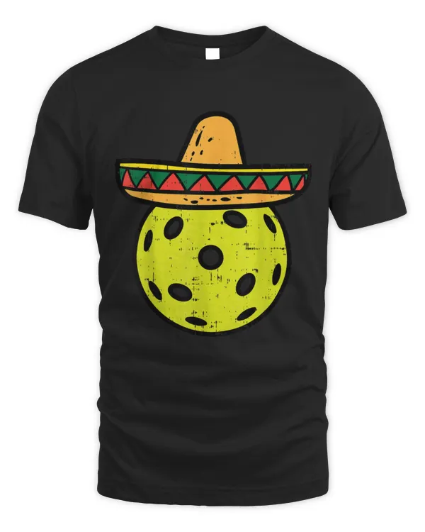 Pickleball Sombrero Cinco De Mayo Fiesta Sport Mexican T-Shirt