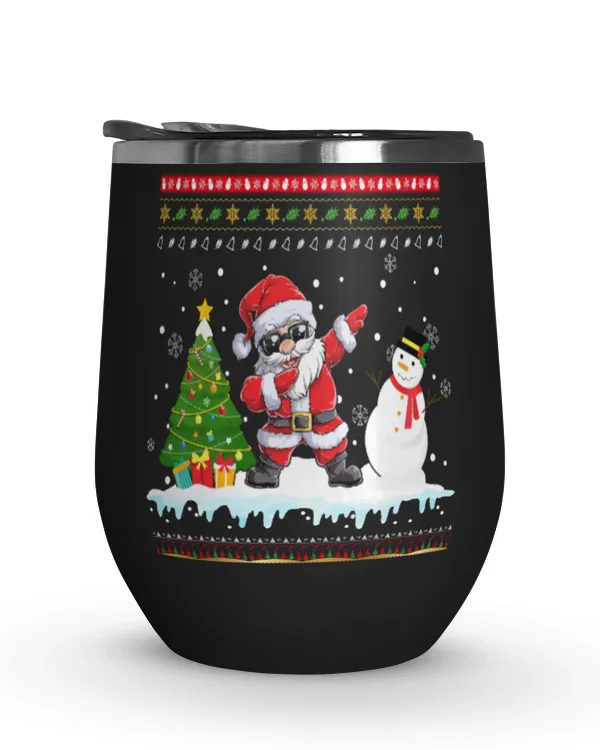 Dabbing Santa Wine Tumbler, Christmas tree gift box snow scarecrow