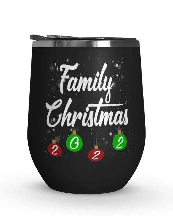 Family Christmas 2022 Tumbler, Matching Christmas Black Mug