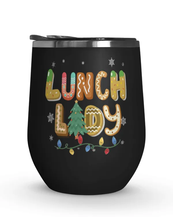 Funny Christmas Lunch Lady Squad Tumbler