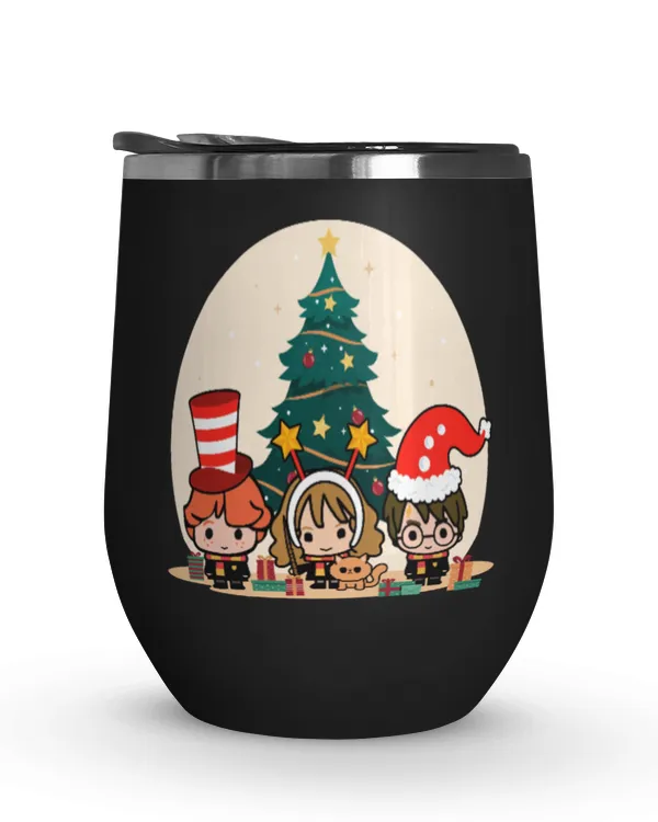 Ready for Merry Christmas Wine Tumbler (12 oz)