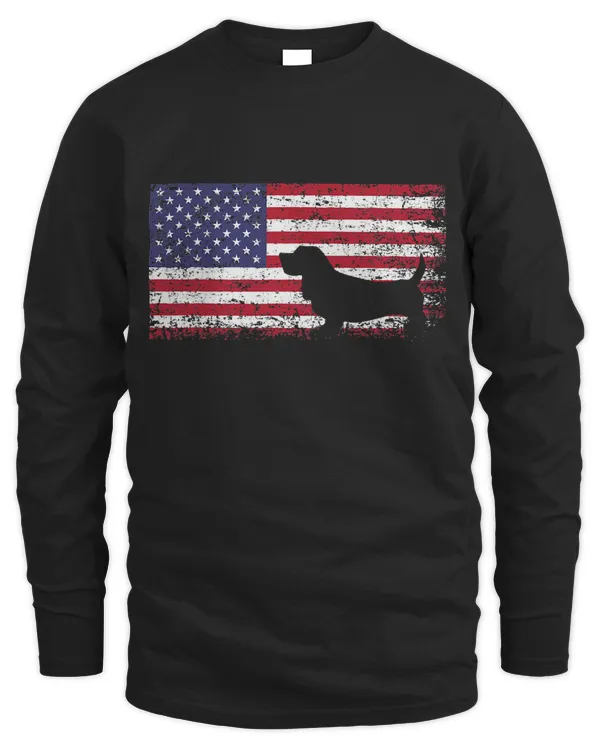 Basset Hound American Flag I Love My Basset Hound T-Shirt