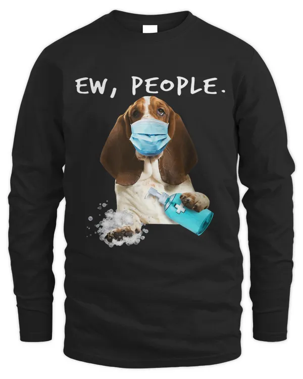 Basset Hound Ew People Wearing A Face Mask T-Shirt