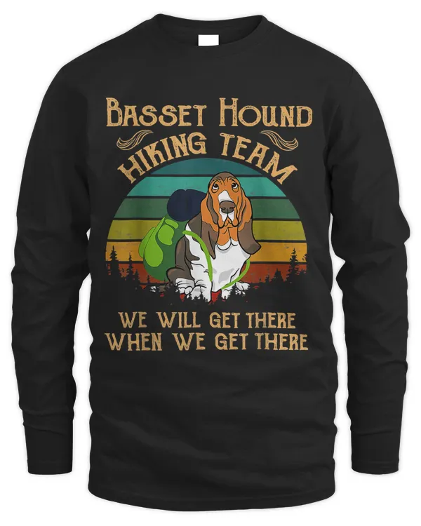 Basset Hound Hiking Team We Will Get There Vintage Tshirt