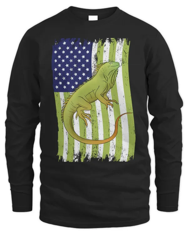 American Flag Iguana Lizard Pullover Hoodie