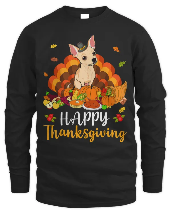 Happy Thanksgiving Chihuahua Dog Turkey Pet Lover T-Shirt