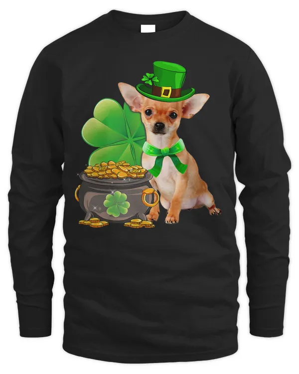 Chihuahua Dog Shamrock St Patricks Day Dog Irish Gift T-Shirt
