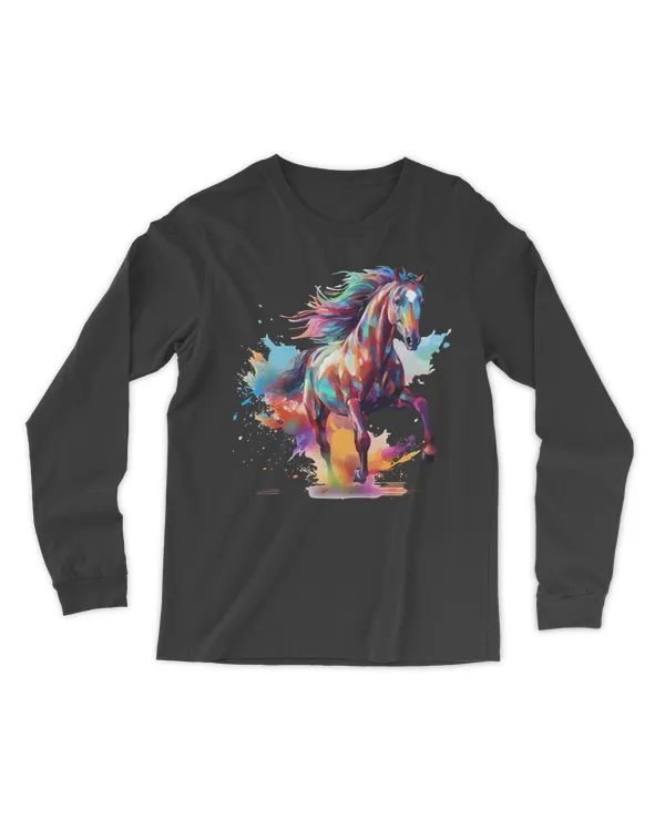 Splash Art American Saddlebred Horse Lover Colorful Sweatshirt