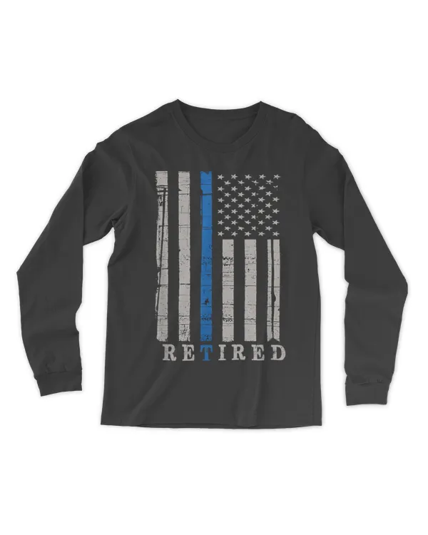 Retired Police Officer Shirt, Thin Blue Line Flag Retirement