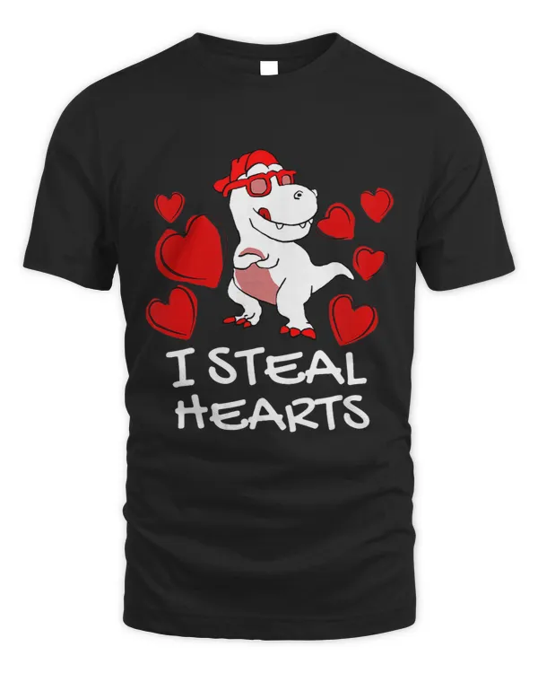 Kids Youth I Steal Hearts T rex Cute Baby Boy Valentines Day
