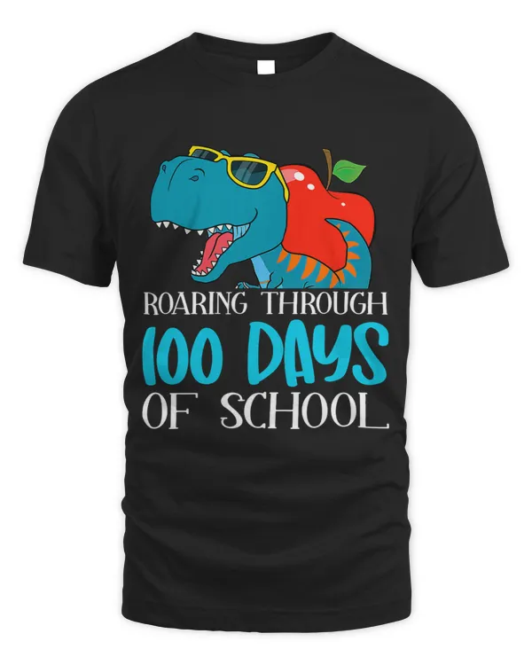 Roaring Through 100 Days Of School T Rex Dinosaur Boys Kids