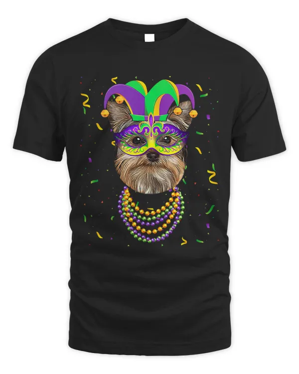 Yorkshire Terrier Cute Yorkshire Terrier Dog Mardi Gras Festival Mask Beads Yorkie