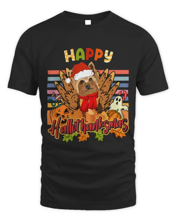 Yorkshire Terrier Happy Hallothanksmas Dog Yorkie Yorkie