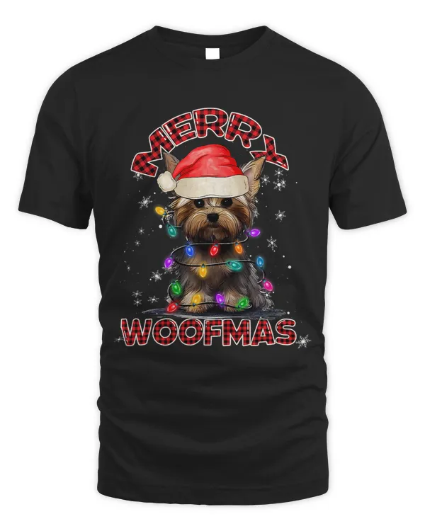 Yorkshire Terrier Merry Woofmas Yorkshire Terrier Yorkie Christmas Tree Lights Yorkie