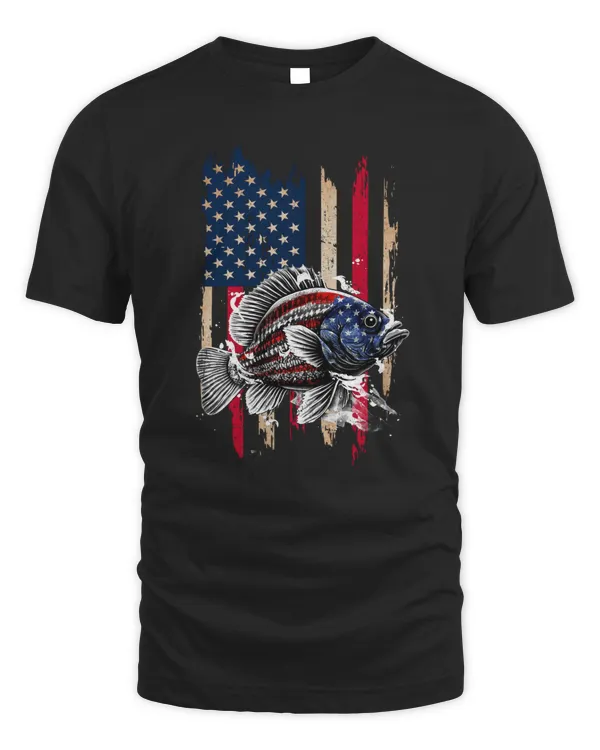 Crappie Fish American Flag Fishing Gifts For Dad