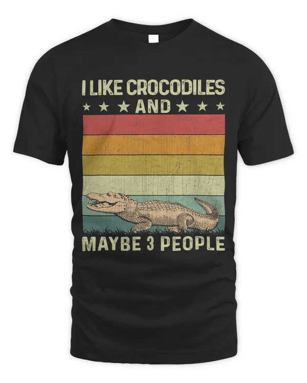 I Like Crocodiles and Maybe 3 People Retro 60s 70s Crocodile