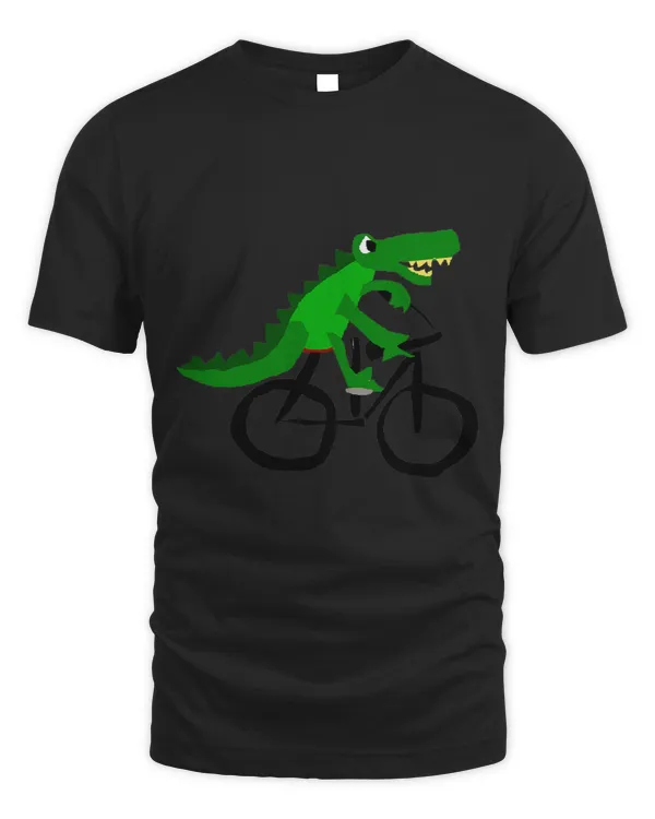 Smileteesanim Funny Alligator Riding Bicycle Cartoon