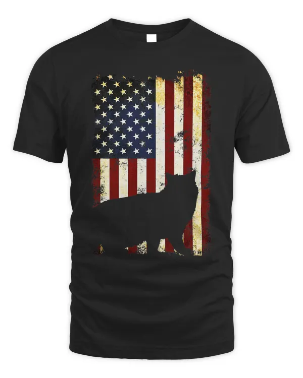 Selkirk Rex Silhouette American Flag 4th of July