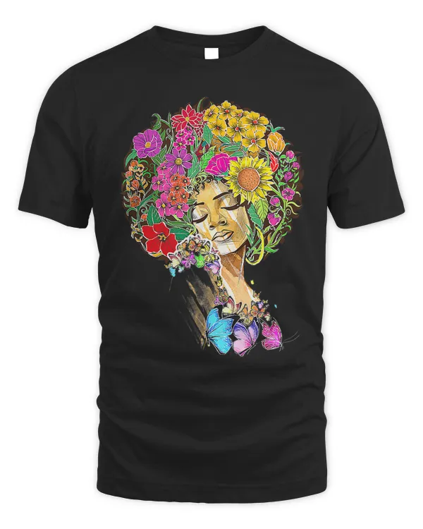 Afro Women Flowers Butterfly Latina African American Melanin