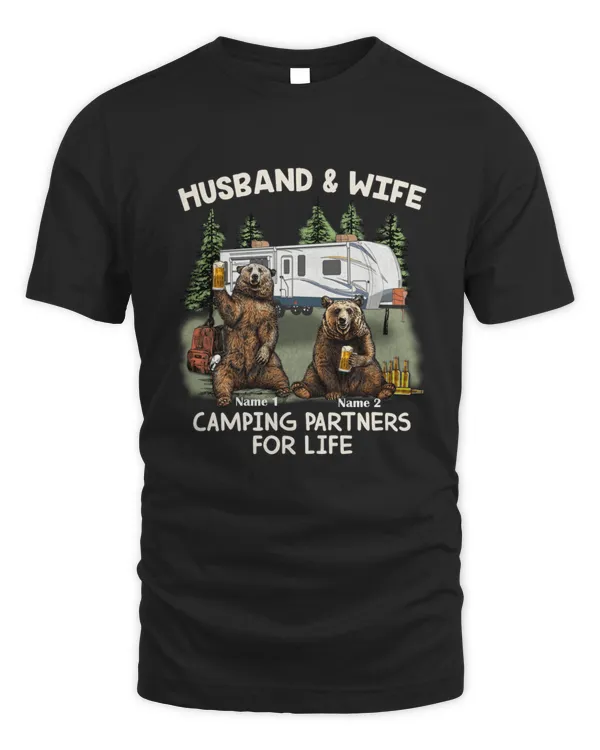 Husband Wife Couple Camping Partners Shirt, Gift For Husband, Gift For Her, Gift For Camping Lover