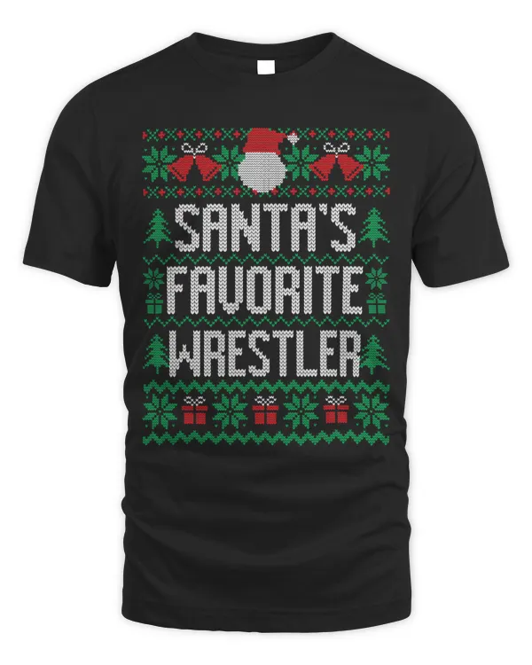Santas Favorite Wrestler Funny Knitted Christmas