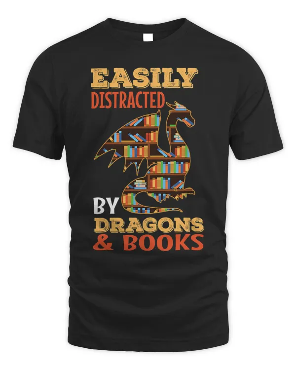 Reading Book Easily Distracted By Dragons And Books Dragon Lover Mythical 1 Reader