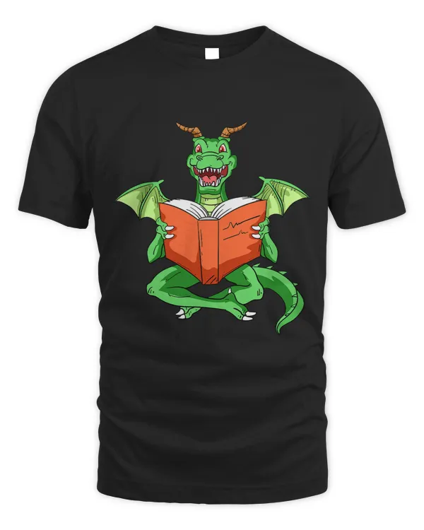 Reading Book Dragon Book Lover Mythical Legendary Creature Bookworm Reader