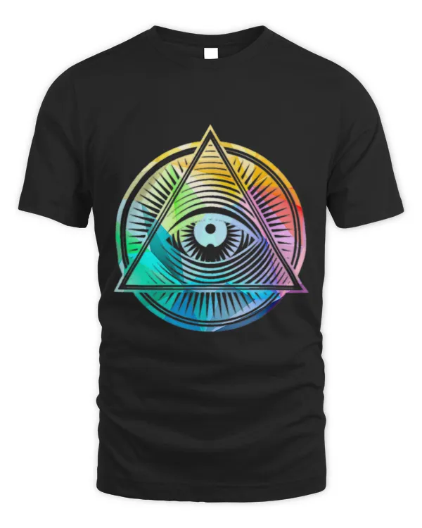 Colorful Emo Rainbow Pyramid Eye All Seeing Eye Mystical