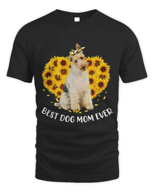 Best Dog Mom Ever Wire Fox Terrier Sunflower Mom Life