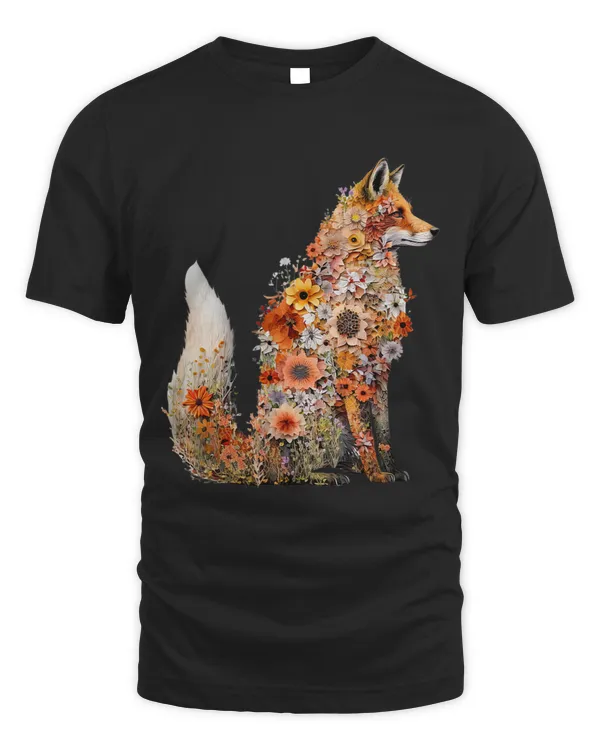 Cute Floral Cottagecore Fox Aesthetic Girls Women Graphic 1