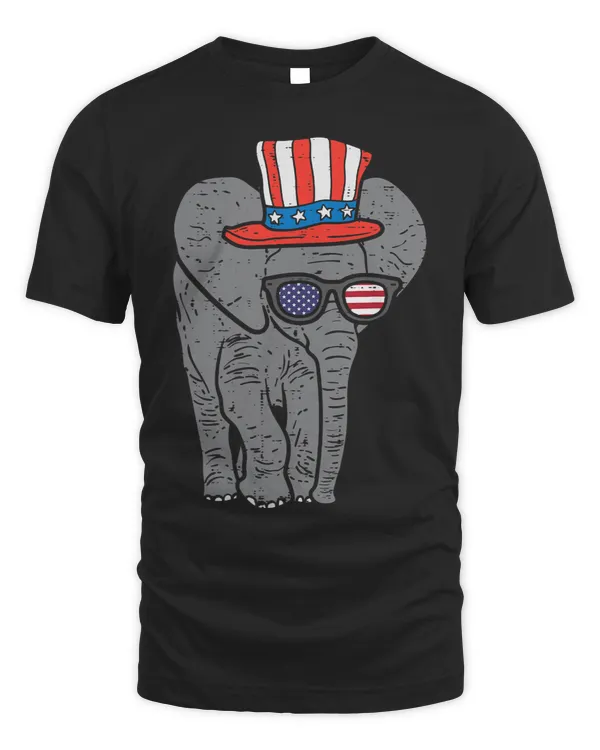 Elephant American Flag USA 4th Of July Fourth Patriot Animal