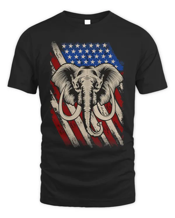 Elephant American Flag USA 4th Of July