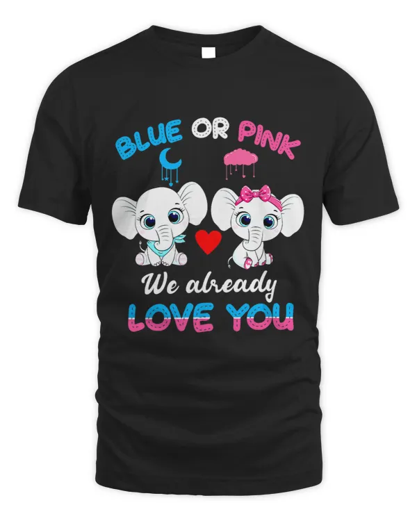 Elephant Baby Pink Or Blue We Already Love You Gender Reveal