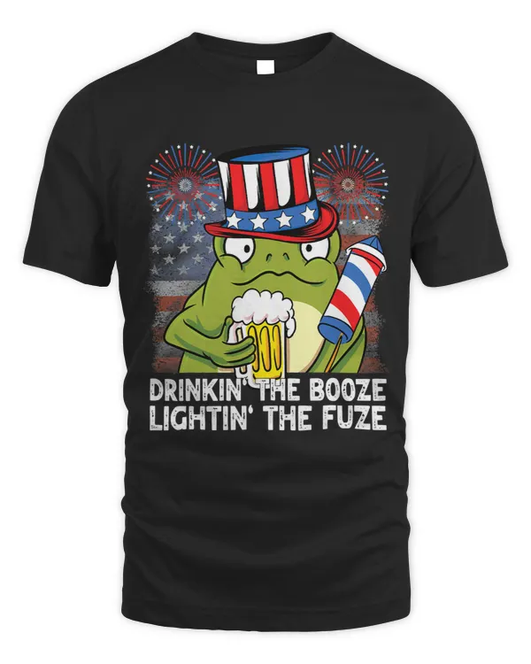 4th of July Drinkin The Booze Lightin The Fuze Frog Beer