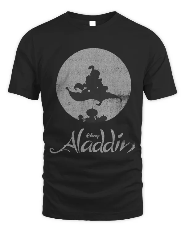 Disney Aladdin And Jasmine Magic Carpet Moon Silhouette