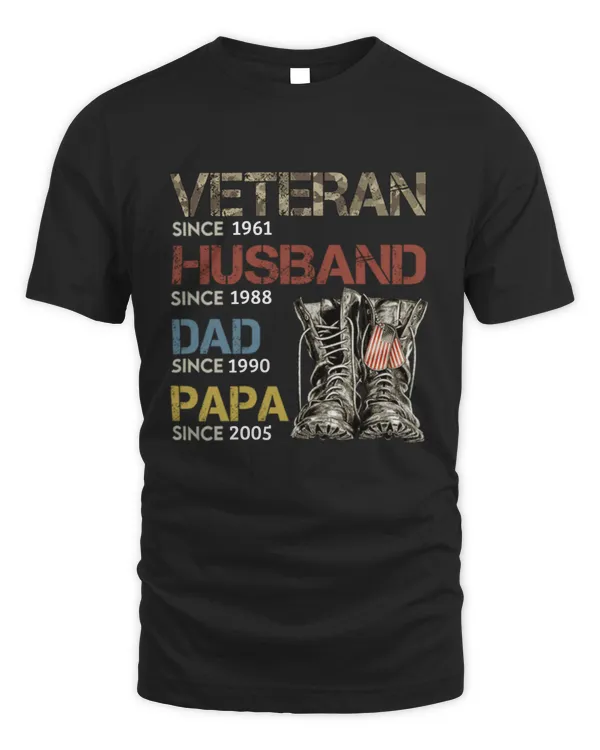 Veteran Papa Since Personalized Unisex T Shirt, 4th Of July Gift For Dad, Father's Day Gift, Independence Day Shirt