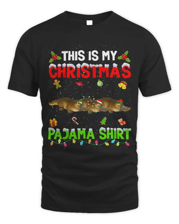 Funny This Is My Christmas Pajama Xmas Platypus Squad