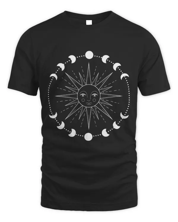 Luna Moon Phases design with the Sun in boho Style