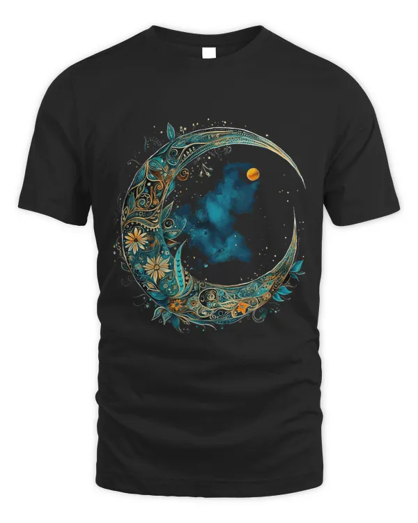 Crescent Moon with Stars abstract Bohemian Style Women Girls639