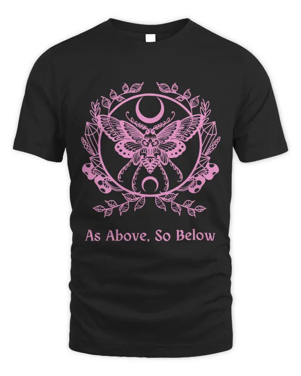 As Above So Below Wicca Witch Witchcraft Pink Moth Moon