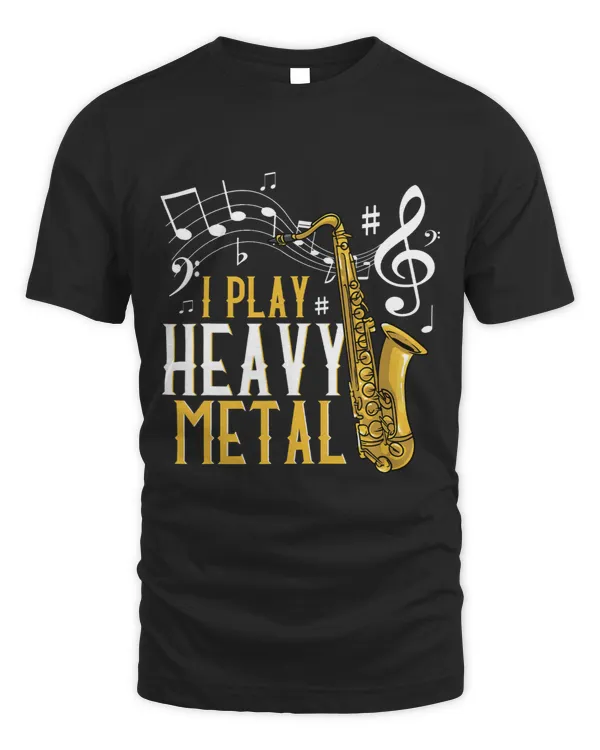 Funny Sax Player I Play Heavy Metal Alto Tenor Saxophone Art