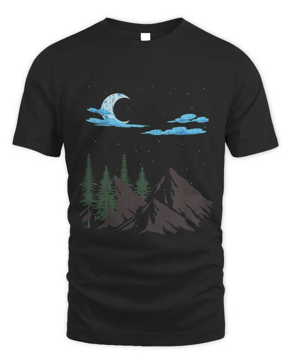 Outdoors Forest Tree Mountain Crescent Moon Moonlight Nature