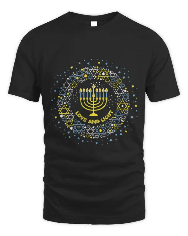 Love and Light Hanukkah Shirt Jew Menorah Jewish Chanukah