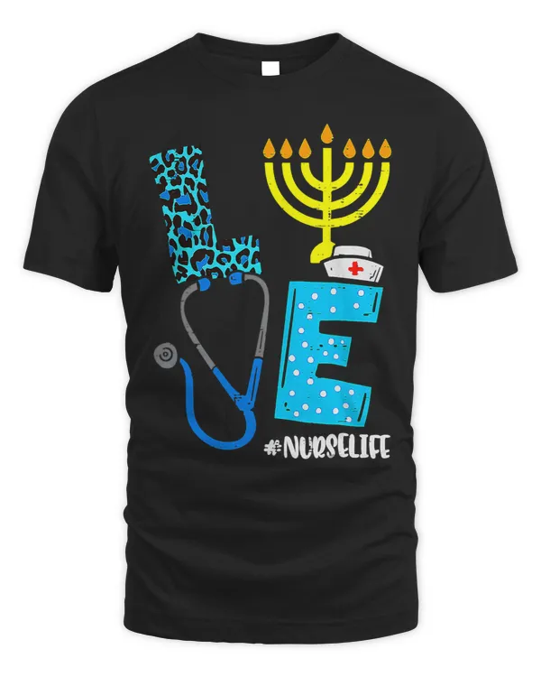Love Nurse Hanukkah Jewish Nurses Chanukah PJs Pajama Women